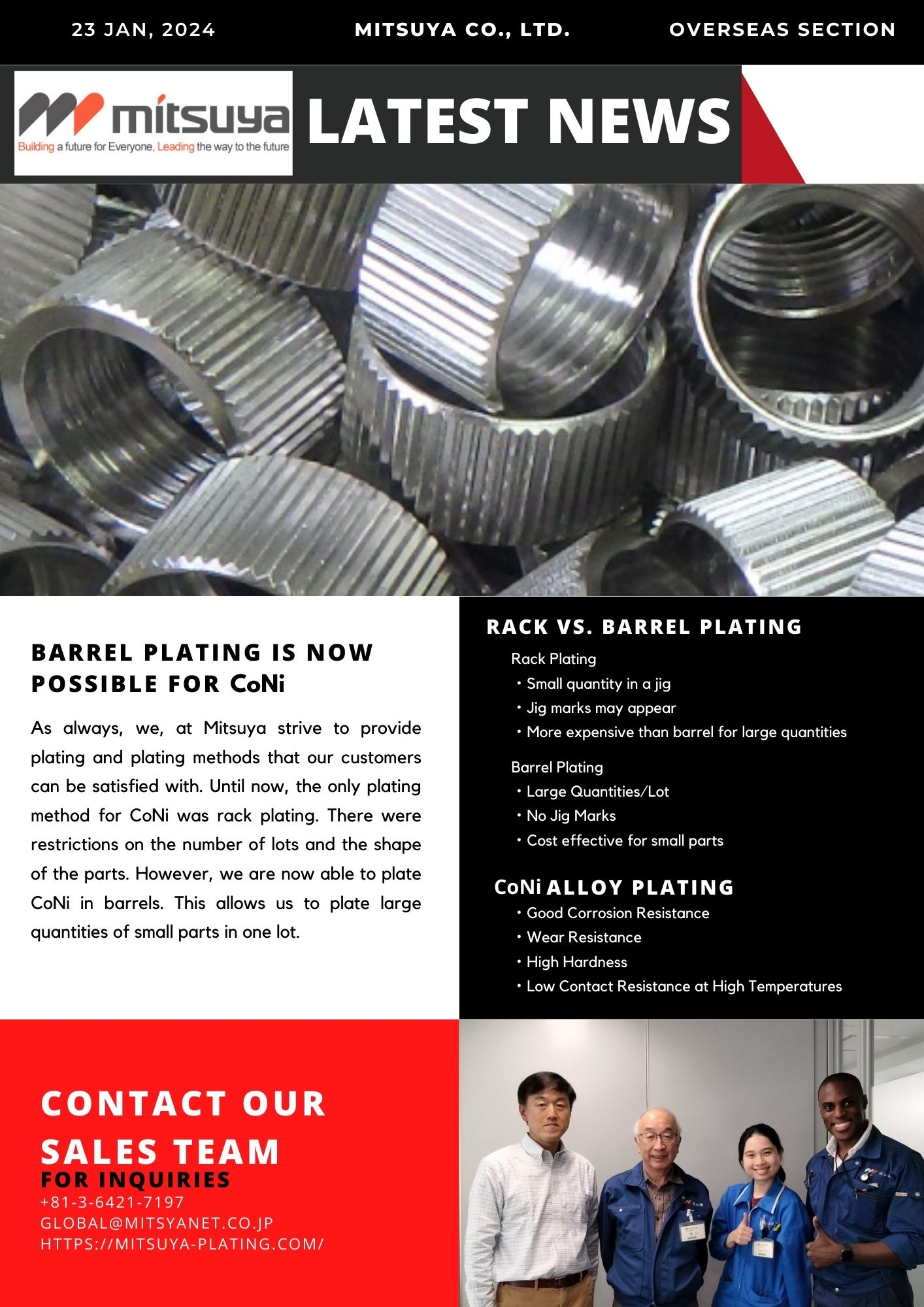 CoNi Barrel Plating is Now Possible at Mitsuya Co., Ltd.!