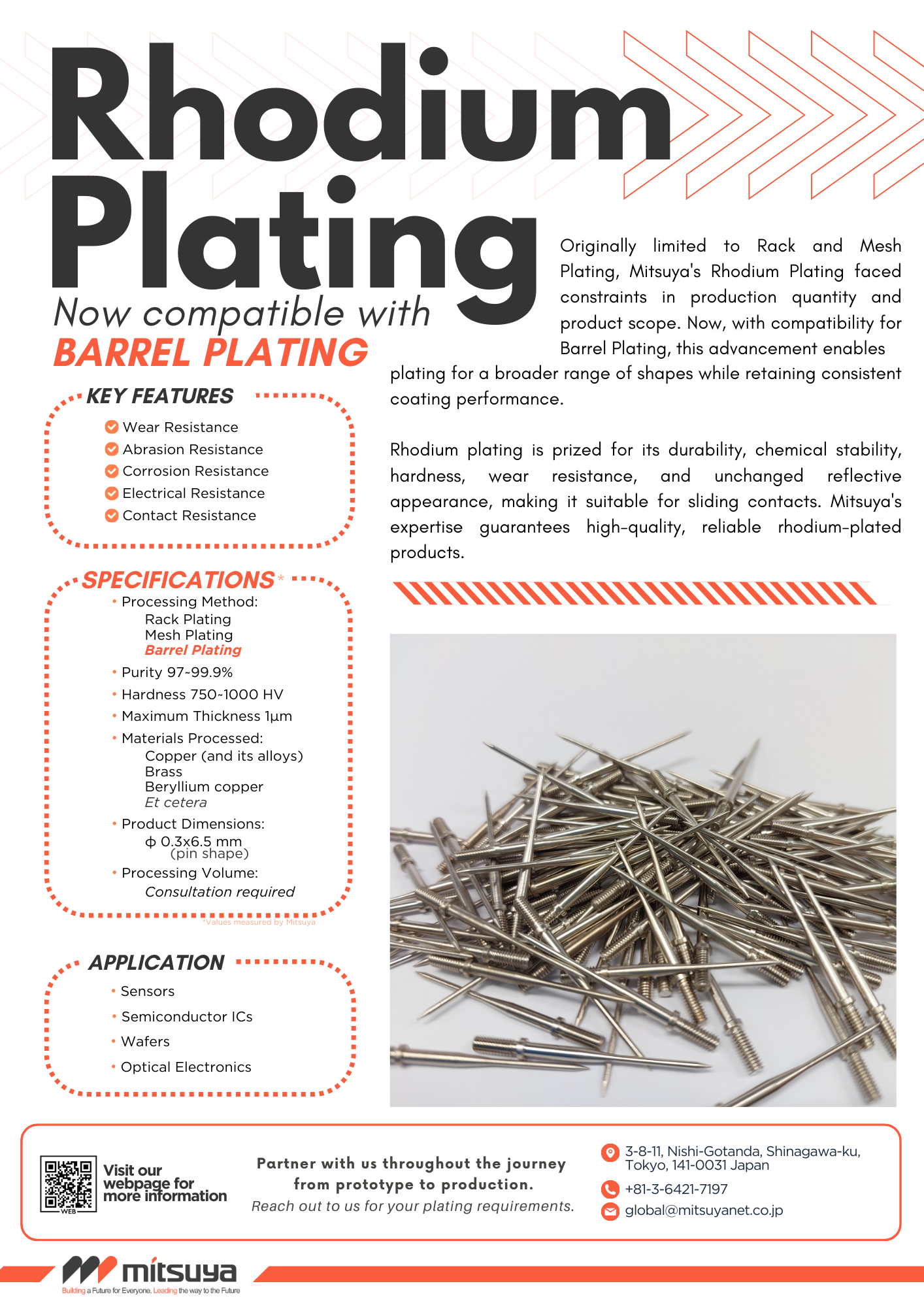 Rhodium Barrel Plating is now available at Mitsuya!